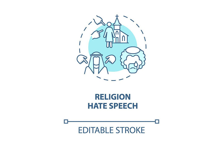 Hate speech concept icons bundle