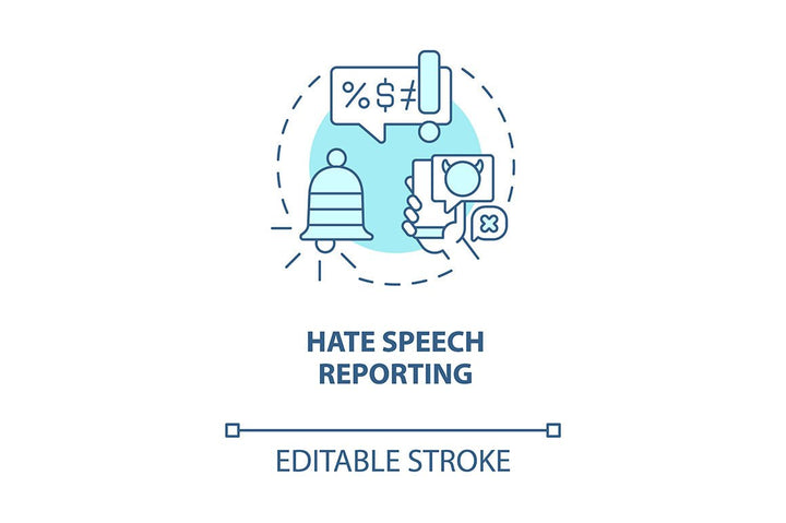 Hate speech concept icons bundle