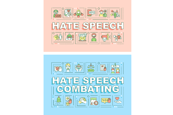 Hate Speech Word Concepts Banner Bundle