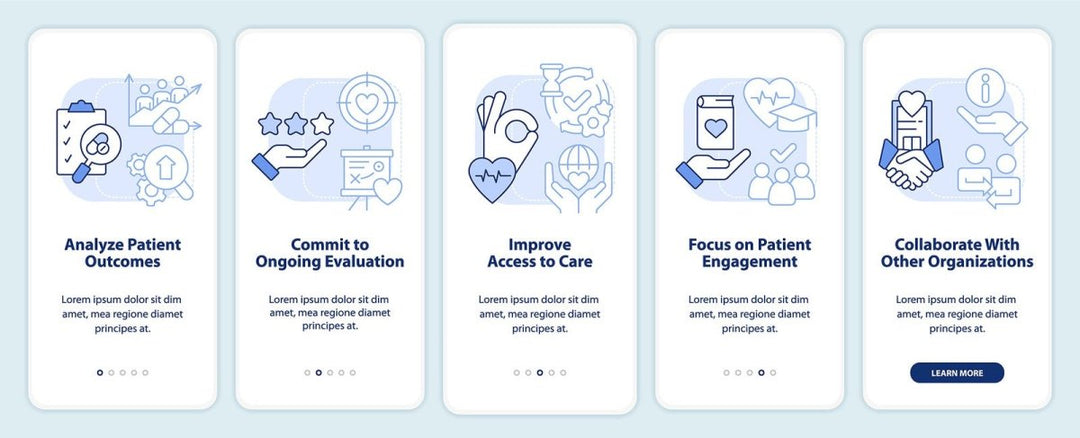Healthcare system mobile app screen set