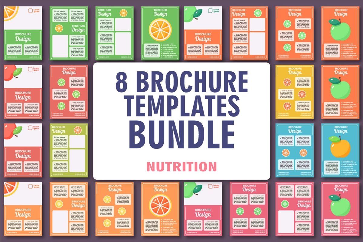 Healthy dieting brochure design bundle