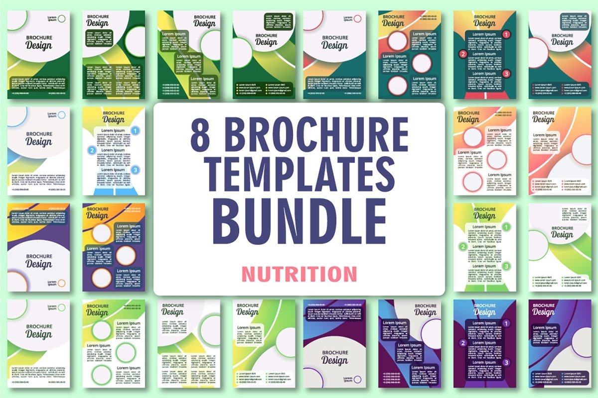 Healthy nutrition brochure design bundle