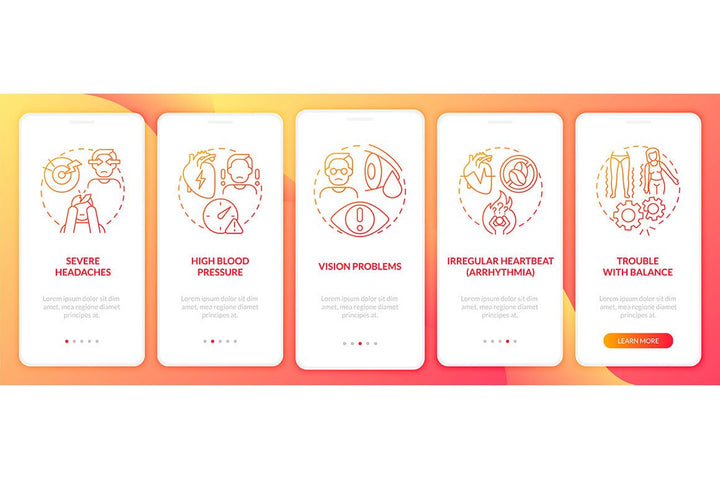 Heart condition diagnosis onboarding mobile app page screen bundle