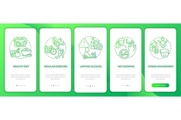 Heart condition diagnosis onboarding mobile app page screen bundle