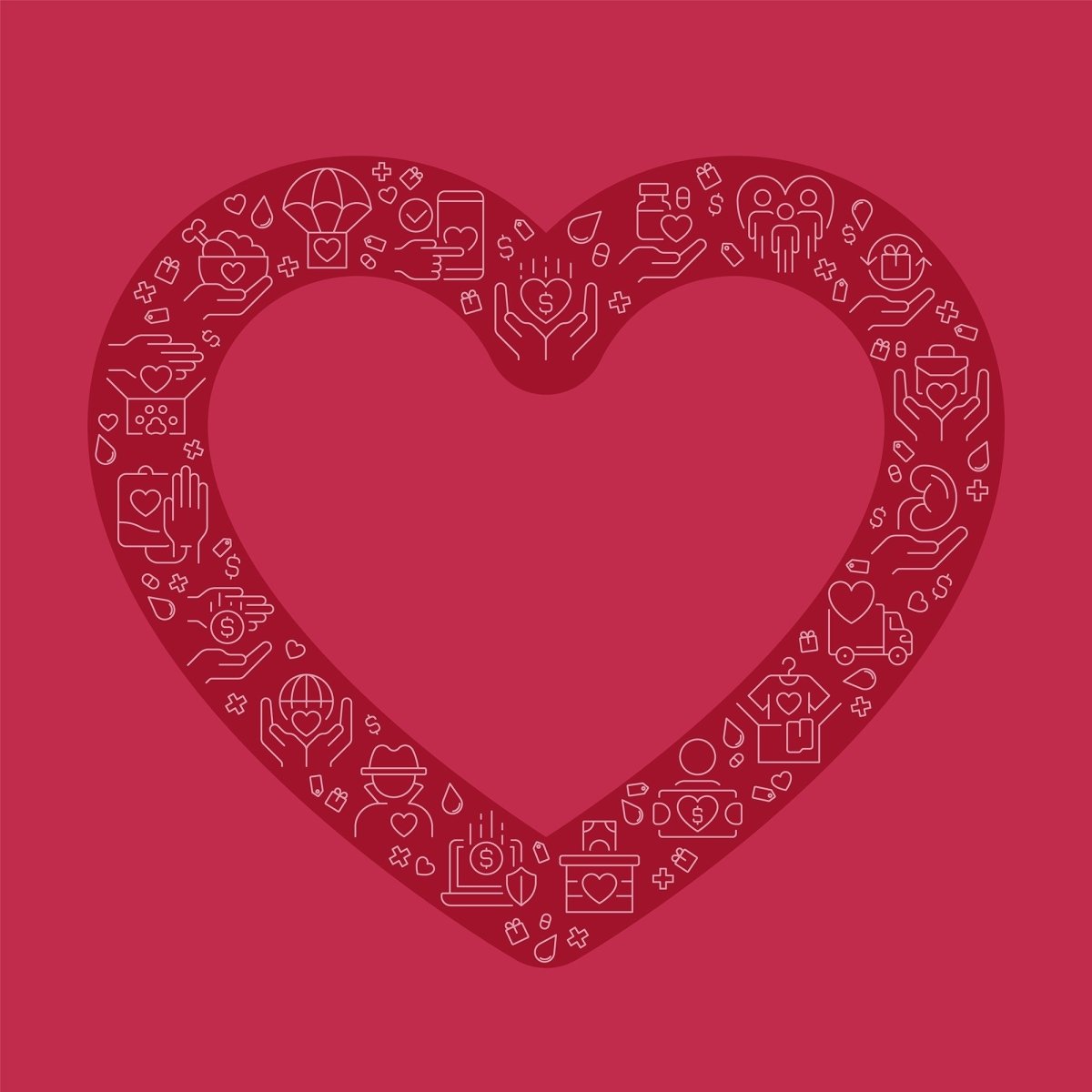 Heart pixel perfect shaped concept filled with editable linear icons