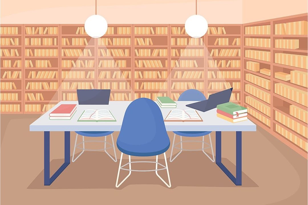 High school flat color vector illustration set