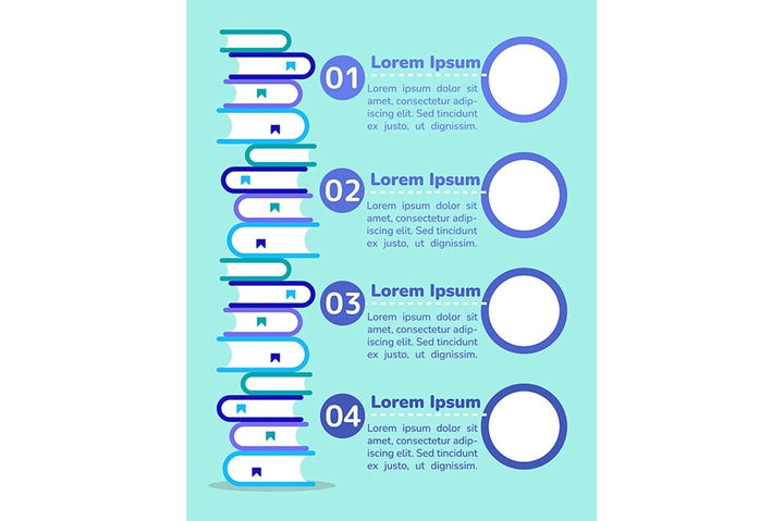 Higher education blue infographic chart design templates