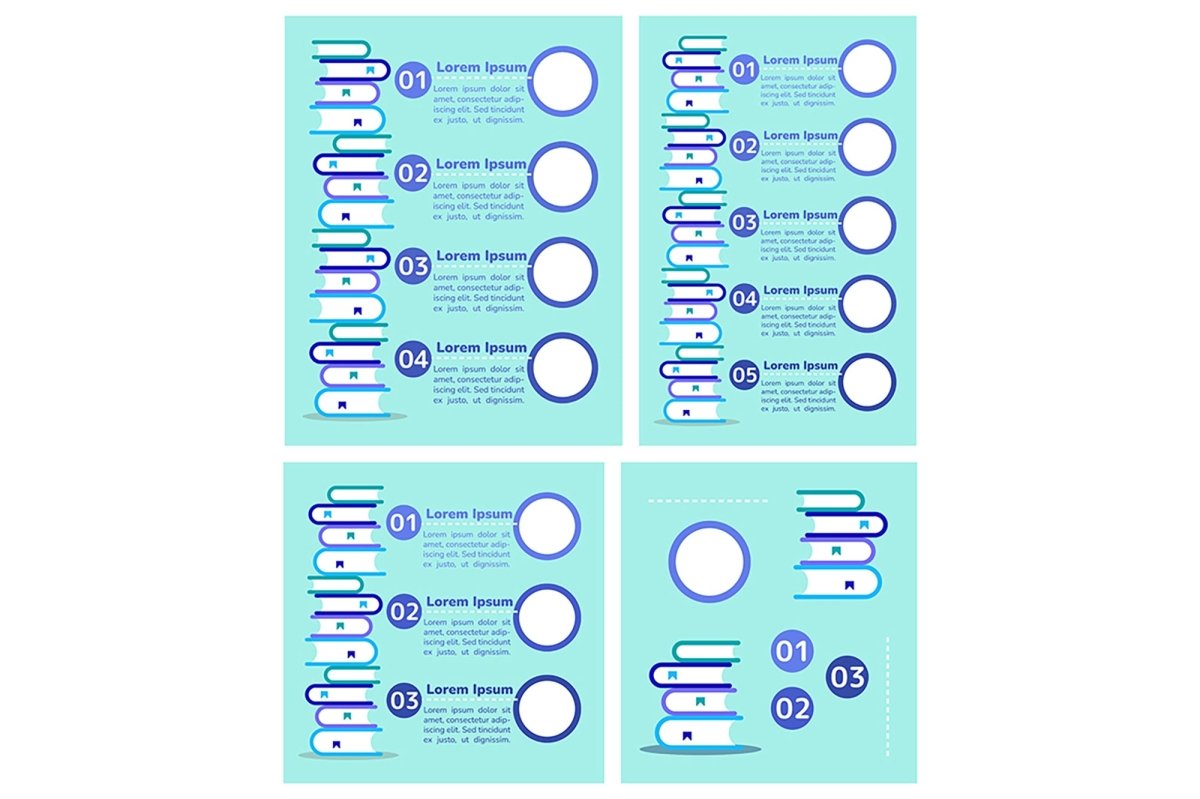 Higher education blue infographic chart design templates