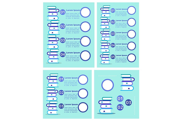 Higher education blue infographic chart design templates