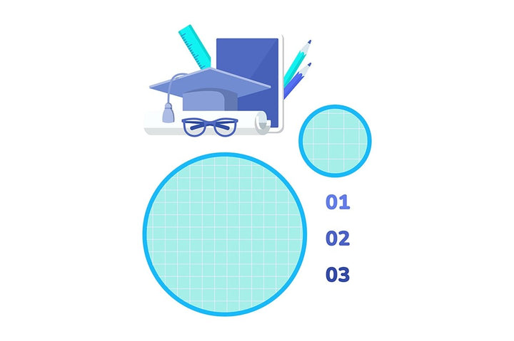 Higher education degree blue infographic chart design templates