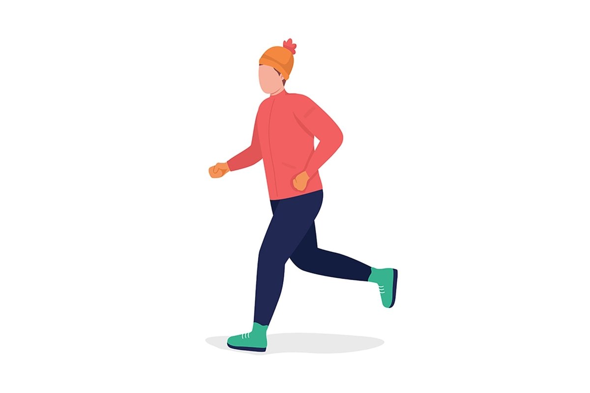Hiking person color vector character set