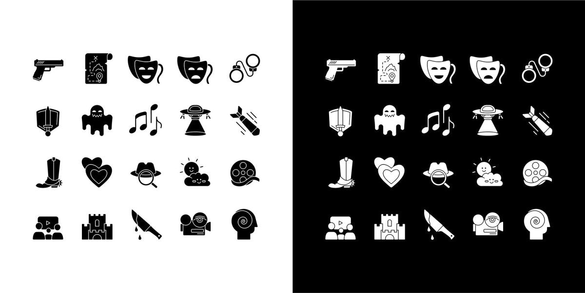 Hobbies and entertainment icons bundle