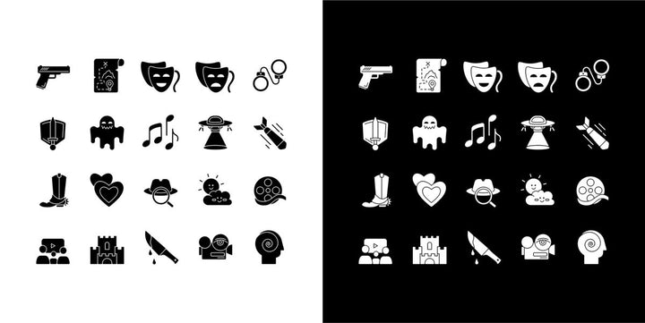 Hobbies and entertainment icons bundle