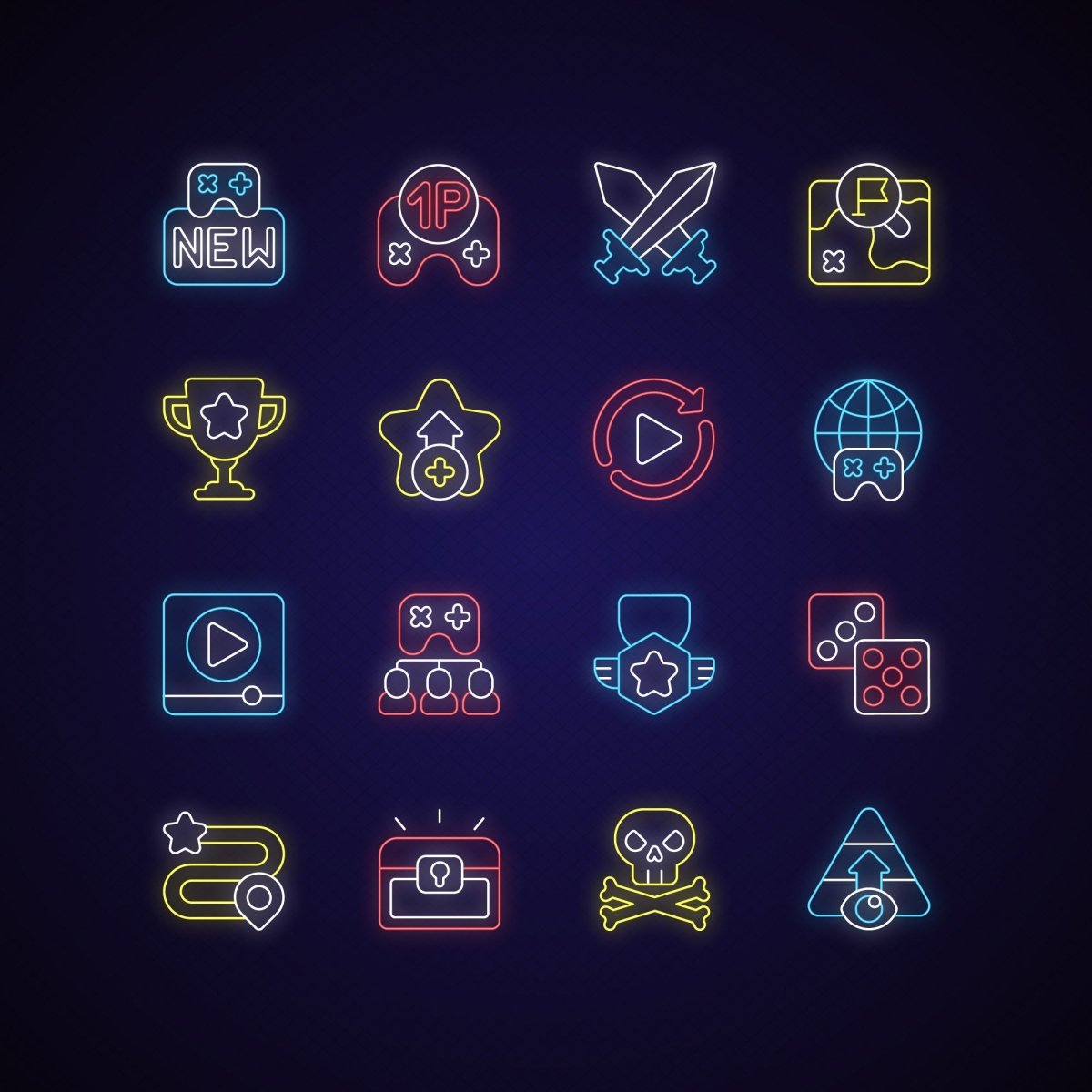 Hobbies and entertainment icons bundle