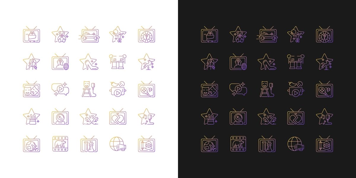 Hobbies and entertainment icons bundle