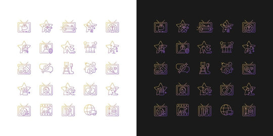 Hobbies and entertainment icons bundle