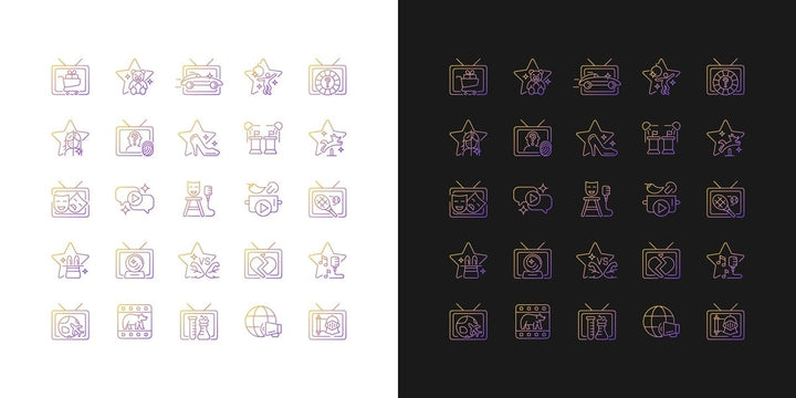 Hobbies and entertainment icons bundle