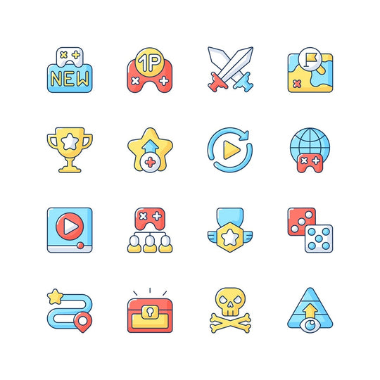 Hobbies and entertainment icons bundle