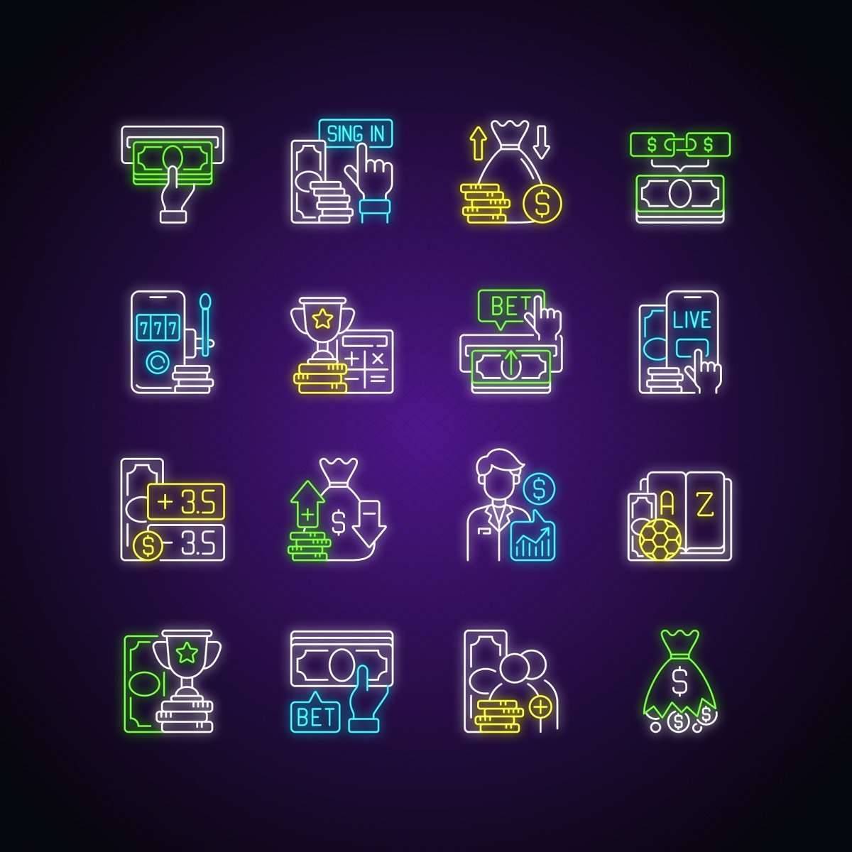 Hobbies and entertainment icons bundle