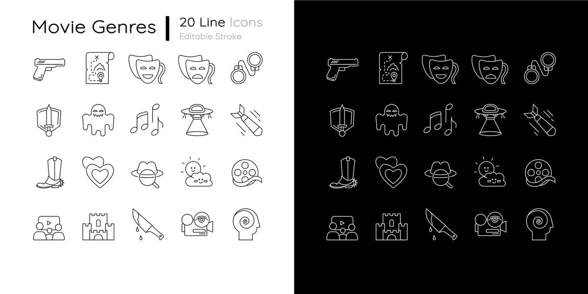 Hobbies and entertainment icons bundle