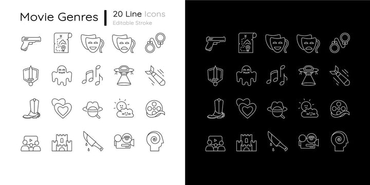 Hobbies and entertainment icons bundle