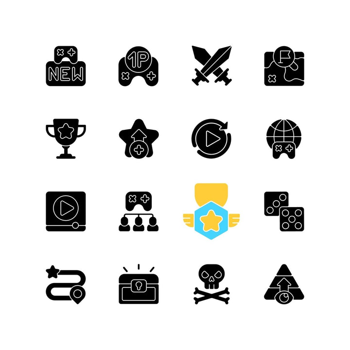 Hobbies and entertainment icons bundle