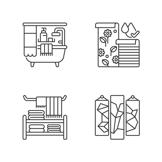 Home and living linear icons set
