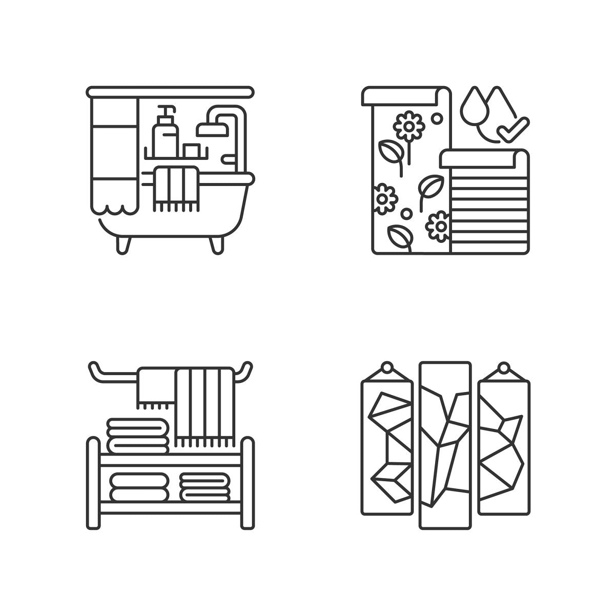 Home and living linear icons set