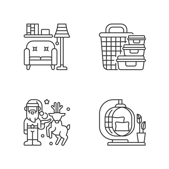 Home and living linear icons set