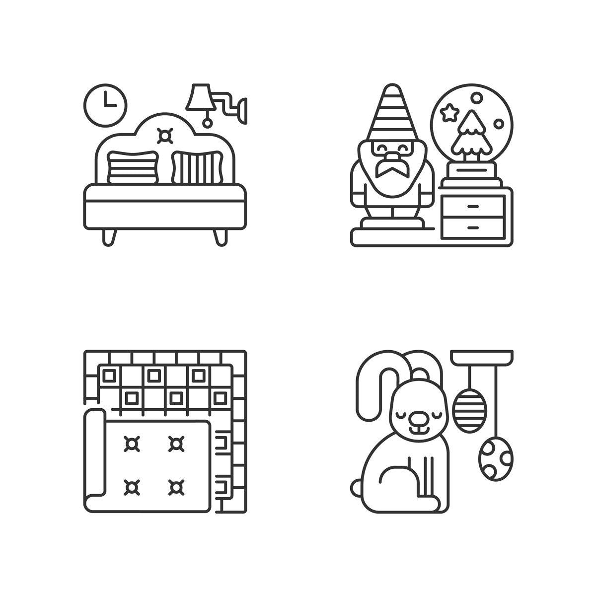 Home and living linear icons set