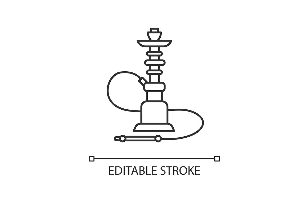 Hookah pixel perfect linear icons set