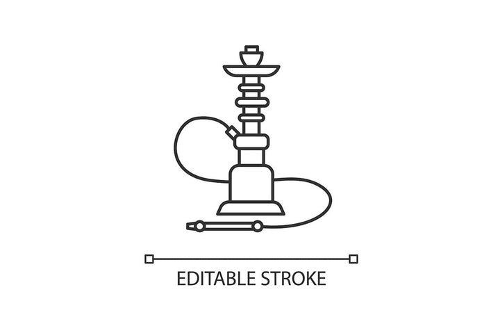 Hookah pixel perfect linear icons set