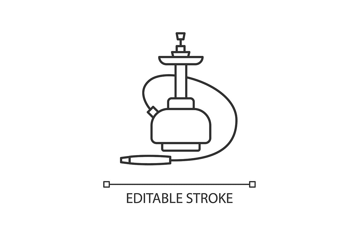 Hookah pixel perfect linear icons set