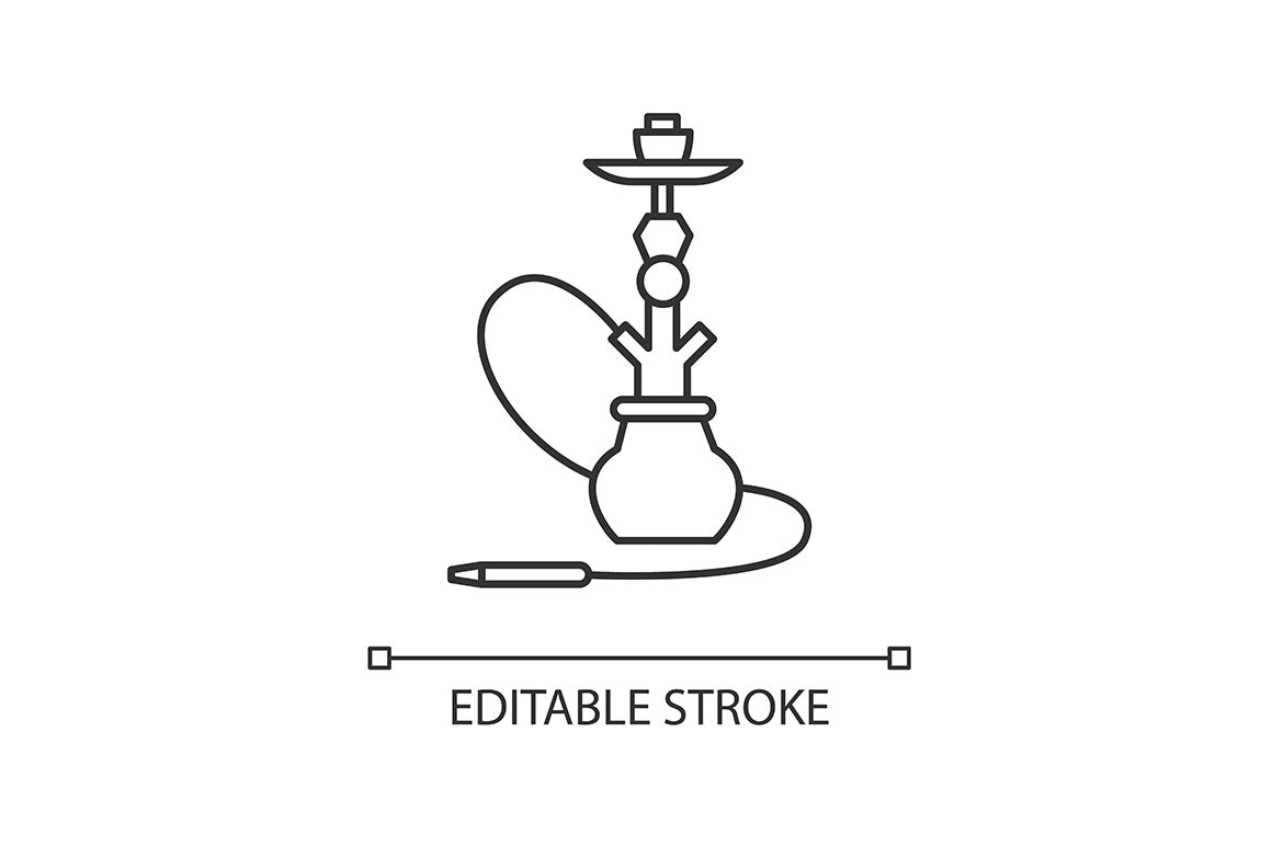 Hookah pixel perfect linear icons set