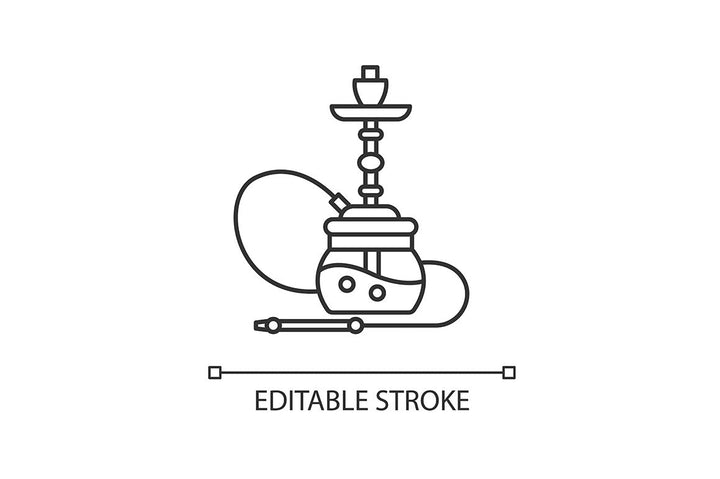 Hookah pixel perfect linear icons set