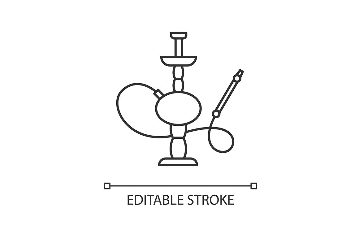 Hookah pixel perfect linear icons set