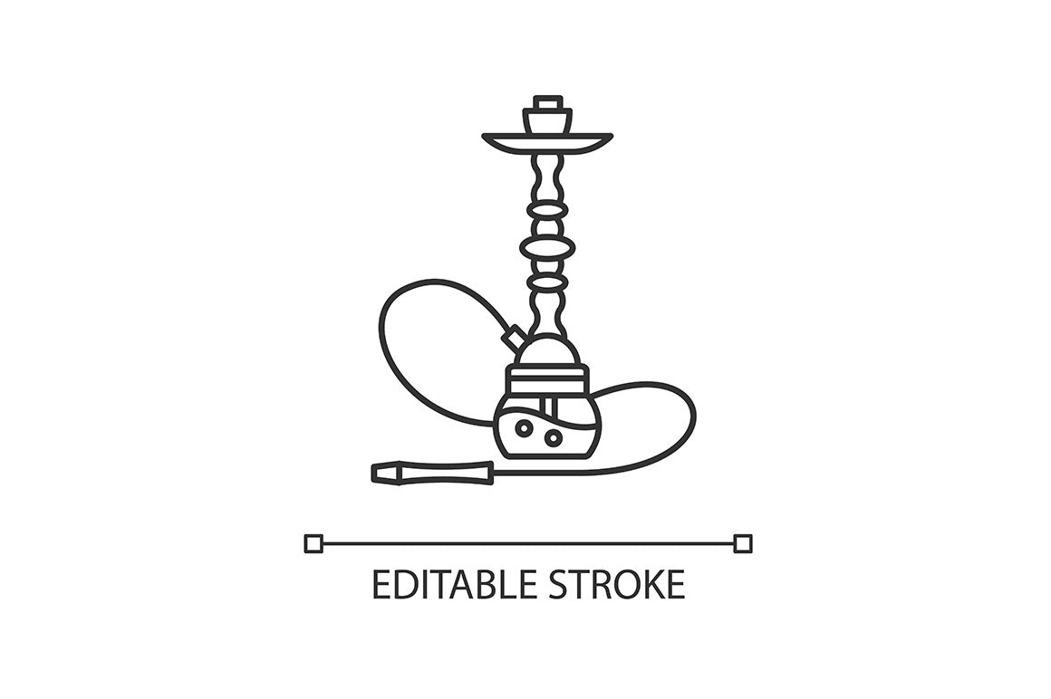 Hookah pixel perfect linear icons set