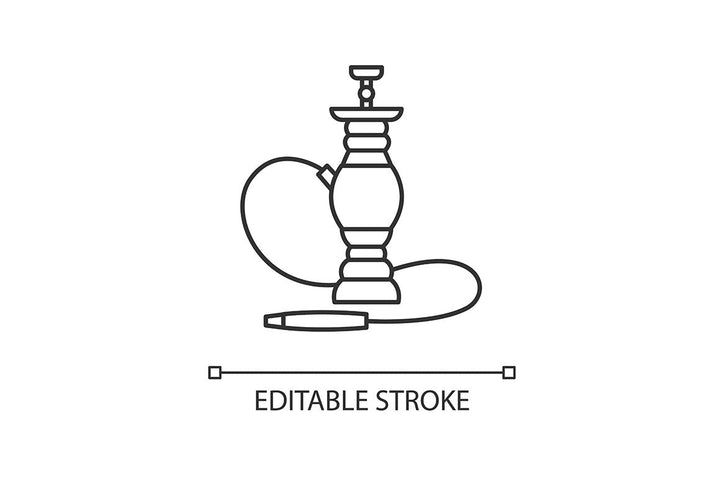 Hookah pixel perfect linear icons set