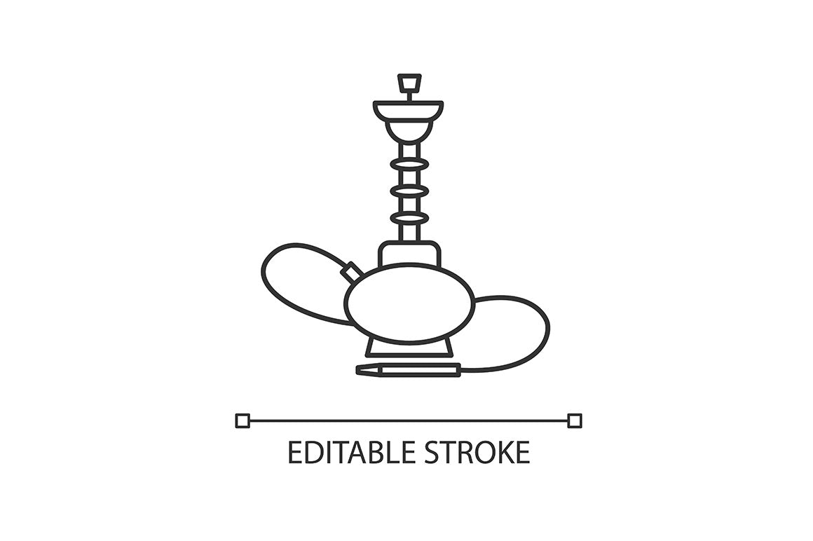 Hookah pixel perfect linear icons set