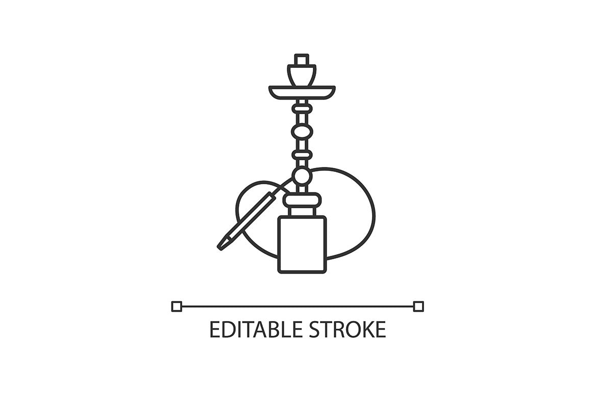 Hookah pixel perfect linear icons set