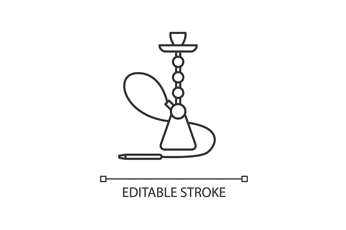 Hookah pixel perfect linear icons set