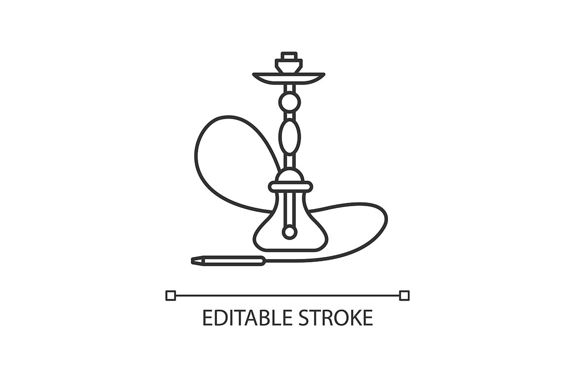 Hookah pixel perfect linear icons set
