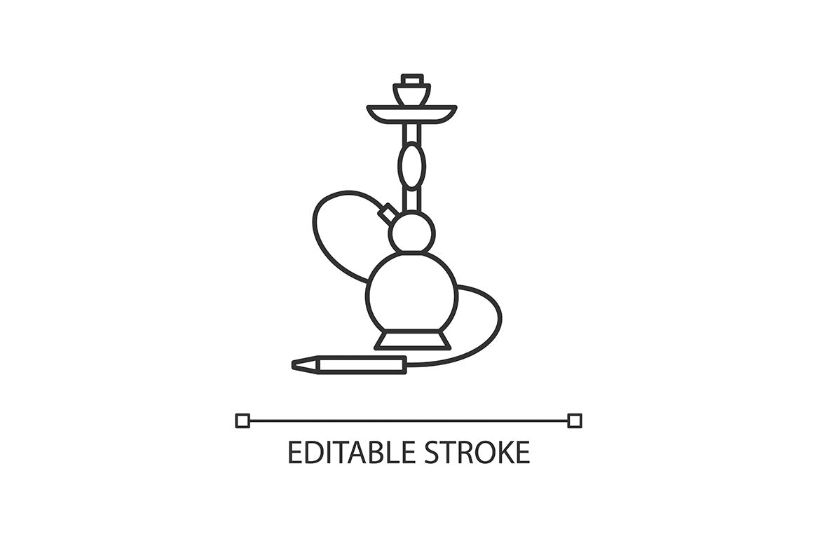 Hookah pixel perfect linear icons set