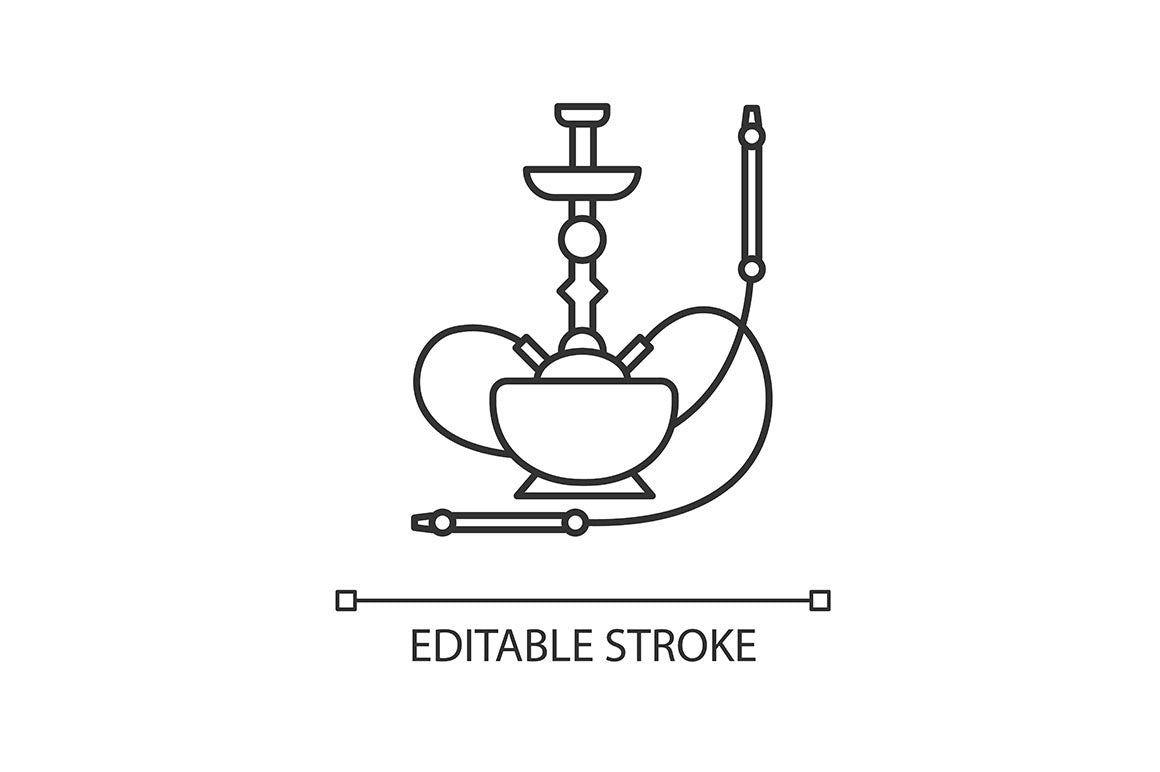 Hookah pixel perfect linear icons set