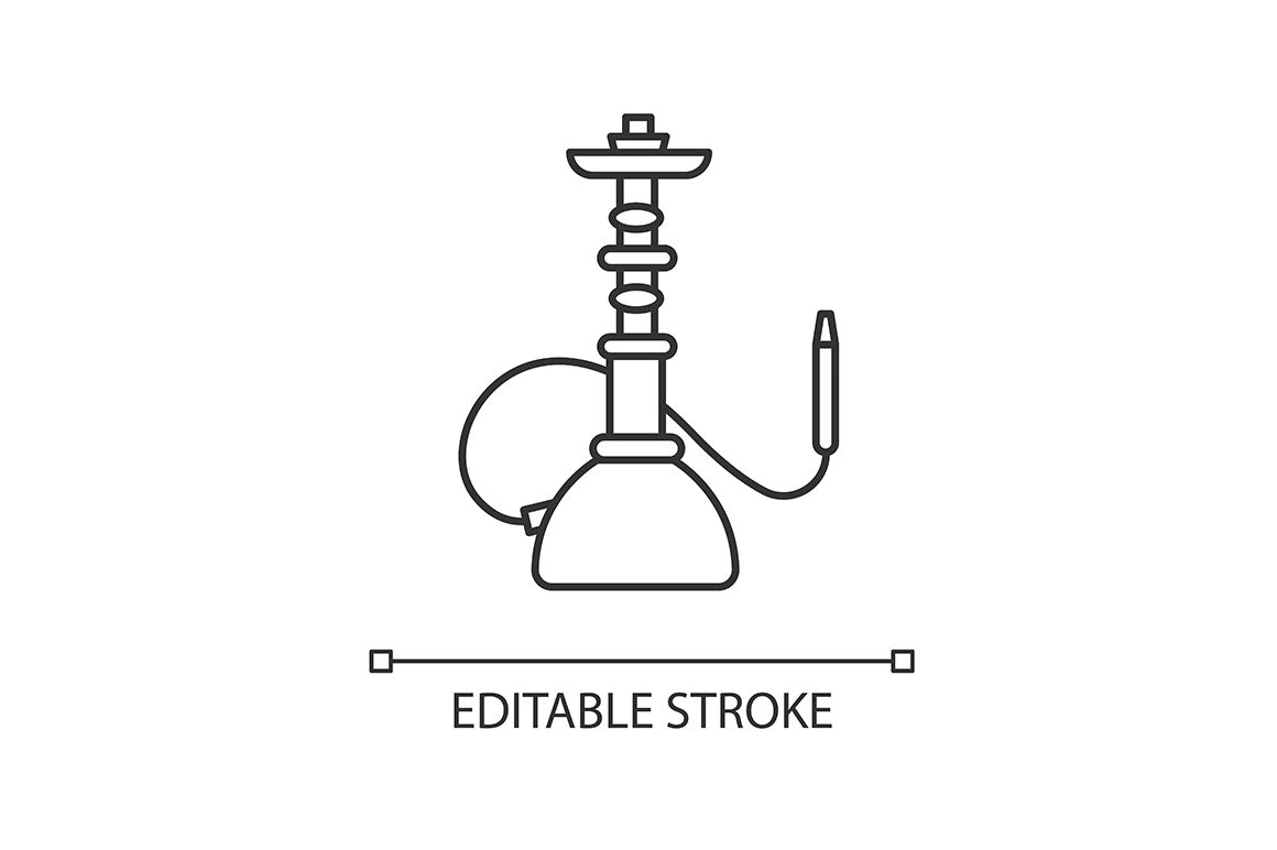 Hookah pixel perfect linear icons set