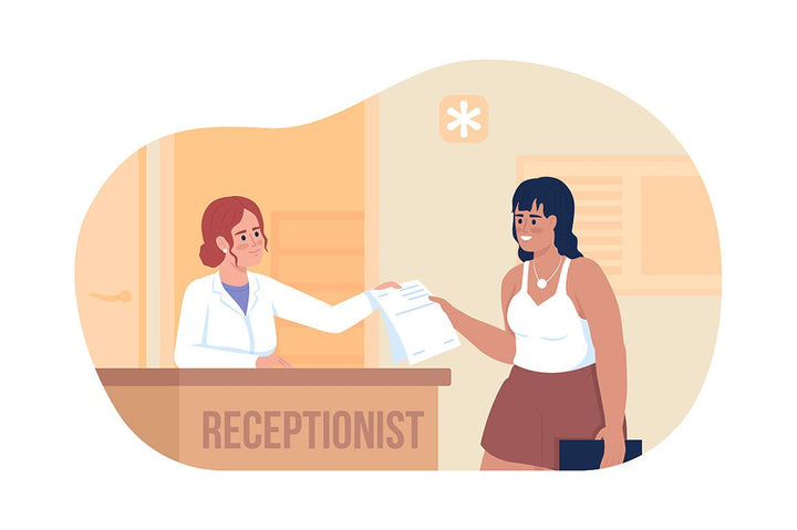 Hospital cabinets and wards vector illustrations set