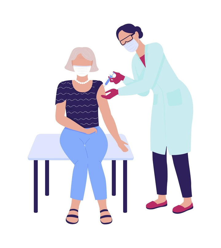 Hospital patients and workers flat color vector faceless character set