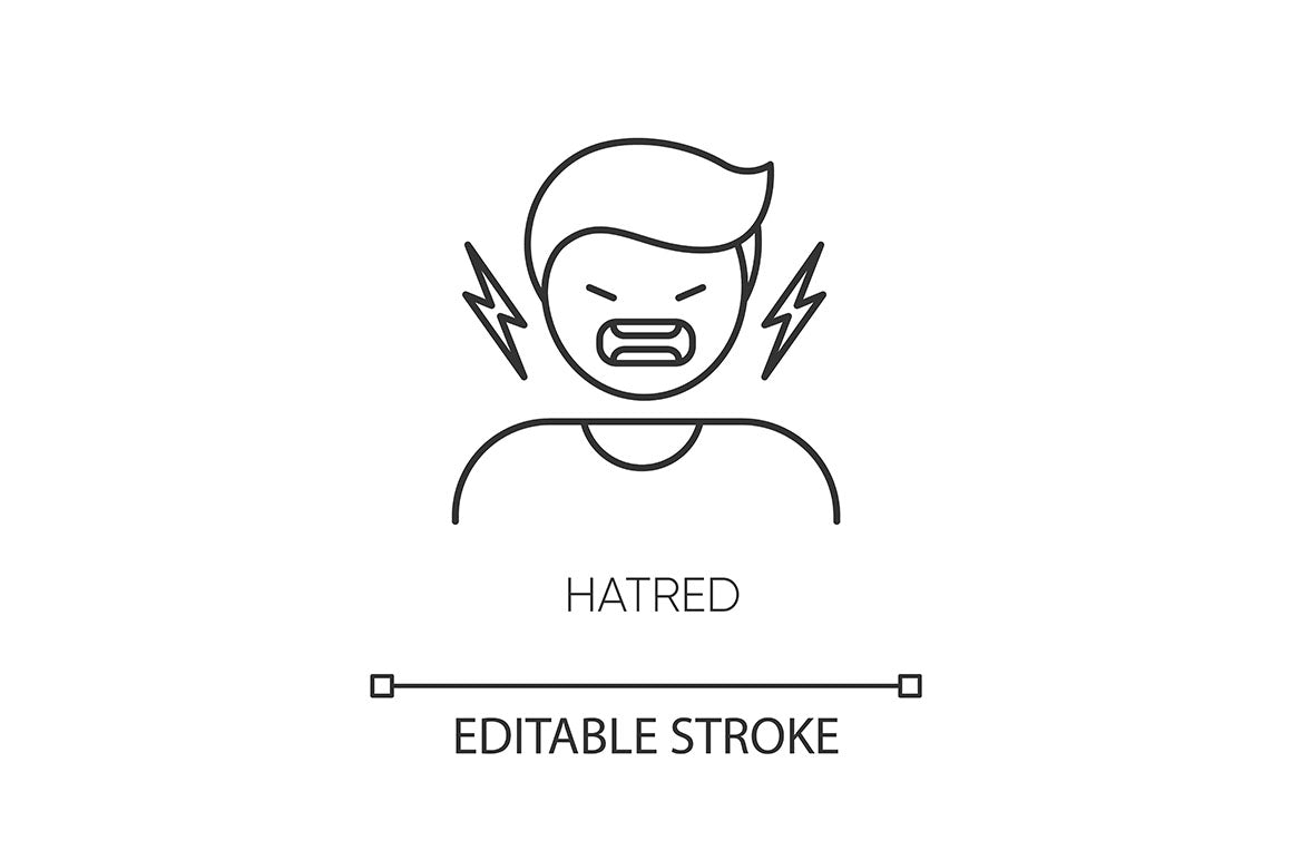 Human feelings pixel perfect linear icons set
