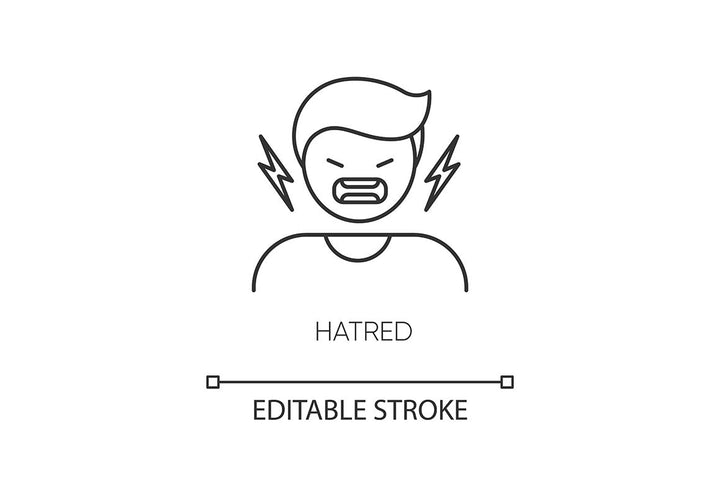 Human feelings pixel perfect linear icons set