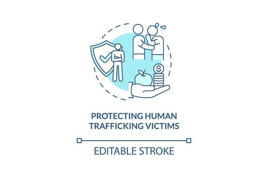 Human trade blue concept icons set